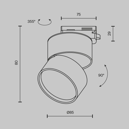 Трековый светильник Maytoni Track lamps TR007-1-12W3K-B