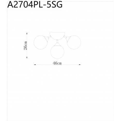 Светильник потолочный Arte Lamp FOBOS A2704PL-5SG