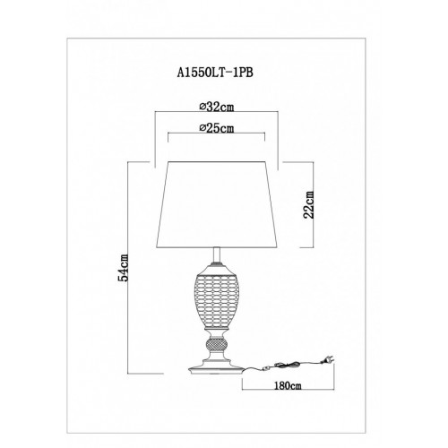 Настольная лампа Arte Lamp RADISON A1550LT-1PB