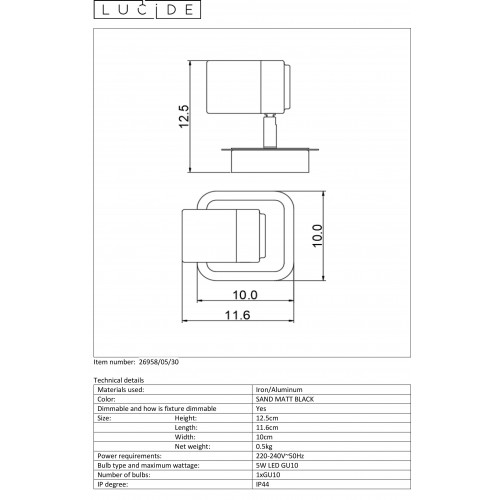 Спот Lucide LENNERT 26958/05/30