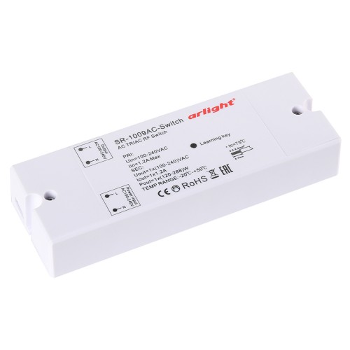 Контроллер-выключатель SR-1009AC-SWITCH (230V, 1.2A) (Arlight, IP20 Пластик, 3 года)