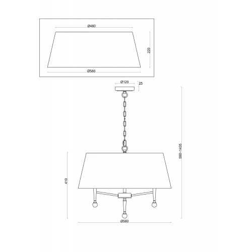 Подвесной светильник Freya FR5190PL-05BS3
