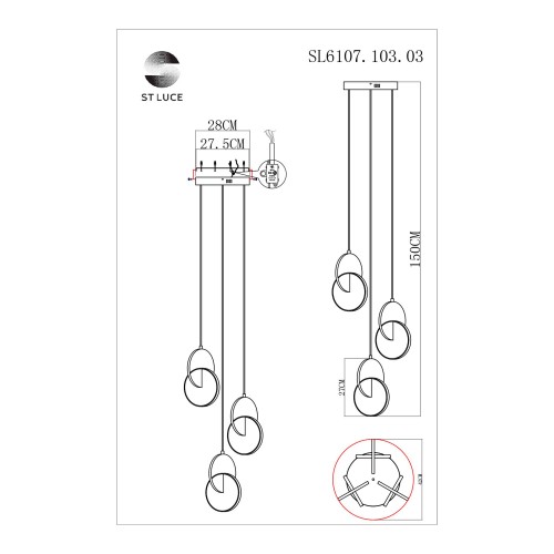 Светильник подвесной ST Luce Eclisse SL6107.103.03