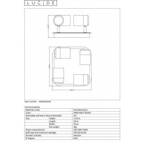 Спот Lucide LENNERT 26958/20/30