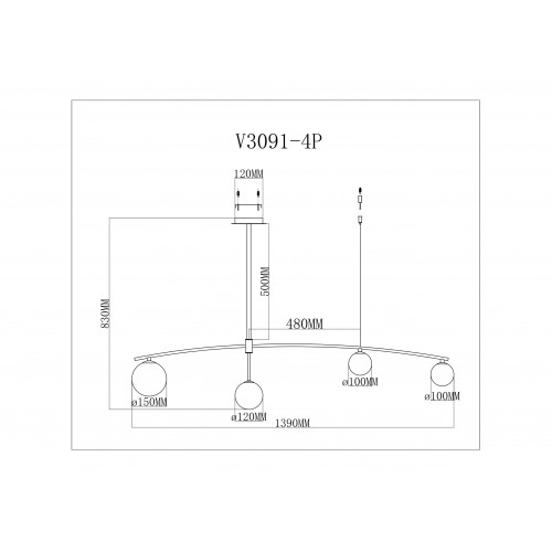 Светильник Moderli V3091-4P