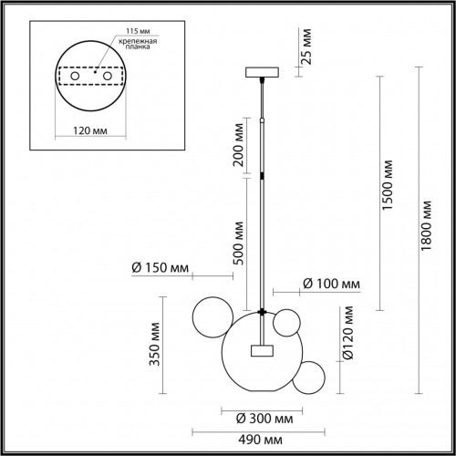 Светильник подвесной Odeon Light BUBBLES 4802/12LA