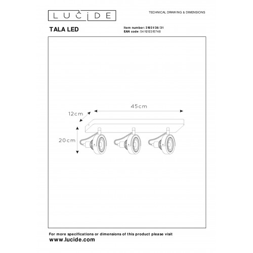 Спот Lucide TALA LED 31931/36/31