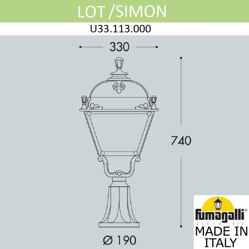 Ландшафтный фонарь  Fumagalli U33.113.000.BXH27