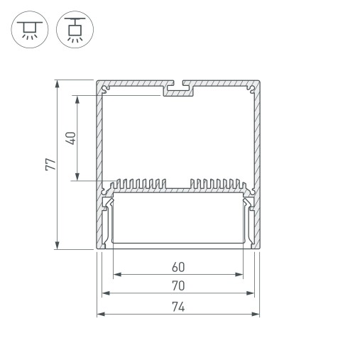 Профиль SL-LINE-7477-2000 BLACK Arlight 029939