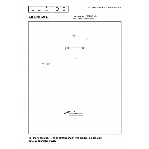 Торшер Lucide Glendale 20722/02/30