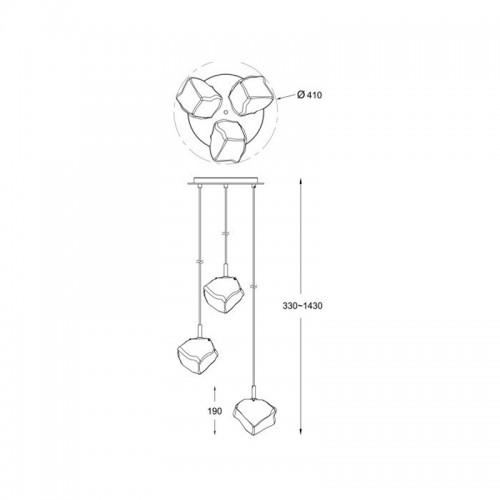 Люстра подвесная Zumaline ROCK P0488-03D-B5AC