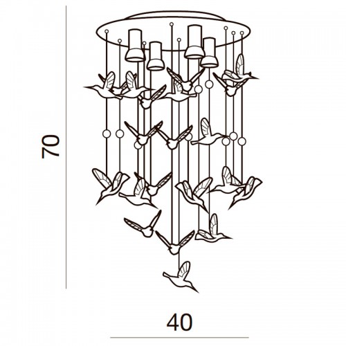 Люстра потолочная Azzardo Birds AZ2449