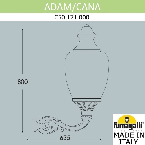 Уличный настенный светильник Fumagalli CANA C50.171.000.AYE27