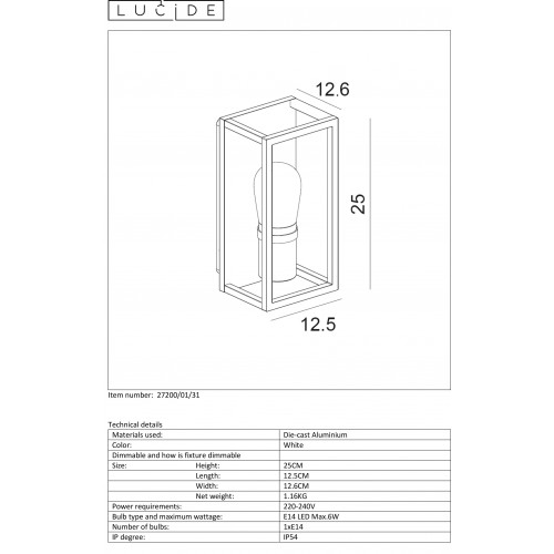 Бра Lucide CARLYN 27200/01/31