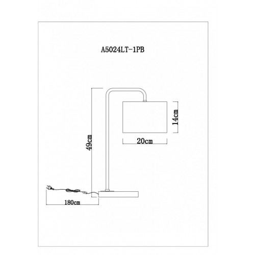 Настольная лампа Arte Lamp RUPERT A5024LT-1PB