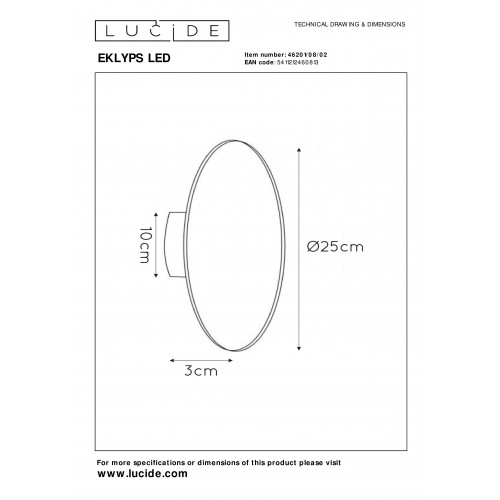 Бра Lucide EKLYPS LED 46201/08/02