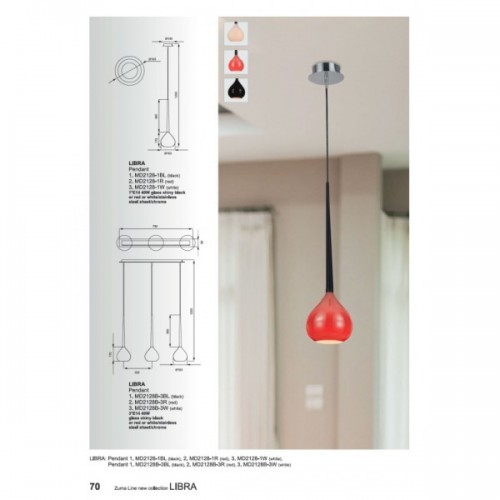 Люстра подвесная Zumaline LIBRA MD2128B-3W