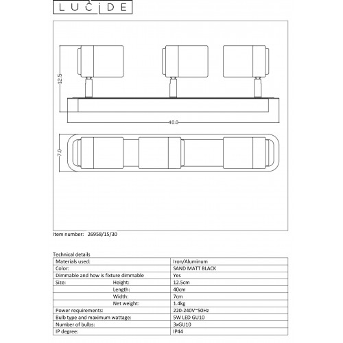 Спот Lucide LENNERT 26958/15/30