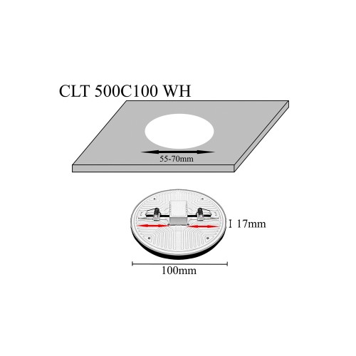 Светильник встроенный Crystal Lux 10W CLT 500C100 WH 3000K