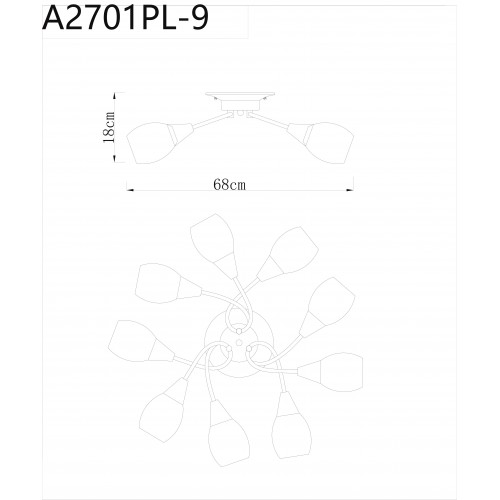 Светильник потолочный Arte Lamp PENNY A2701PL-9CC