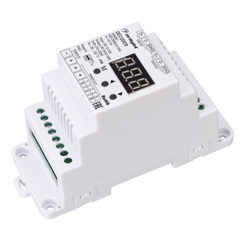 Декодер ARLIGHT  SMART-K23-DMX512-DIN (12-24V, 3x6A) 027126