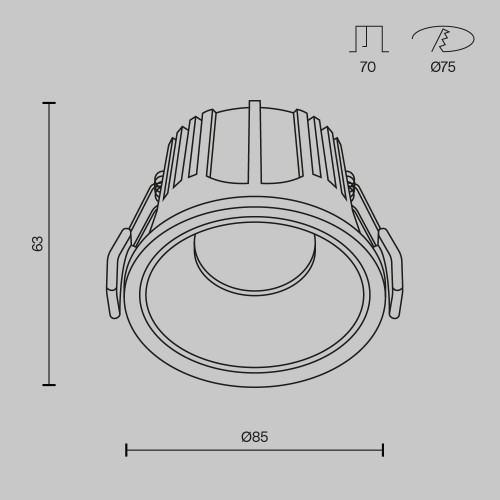 Встраиваемый светильник Maytoni Downlight Alfa LED DL043-01-15W4K-RD-WB