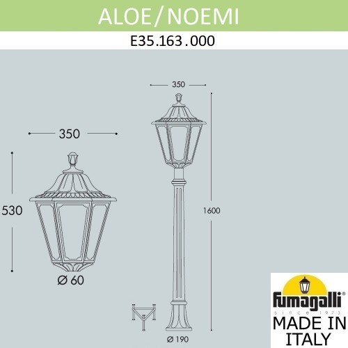 Садово-парковый фонарь Fumagalli NOEMI E35.163.000.WXH27