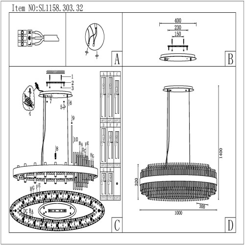 Люстра подвесная ST Luce Nitido SL1158.303.32