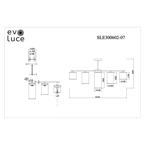 Люстра потолочная Evoluce Essenza SLE300602-07