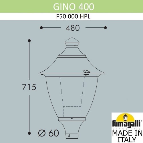 Уличный фонарь на столб Fumagalli GINO F50.000.000.LXH27