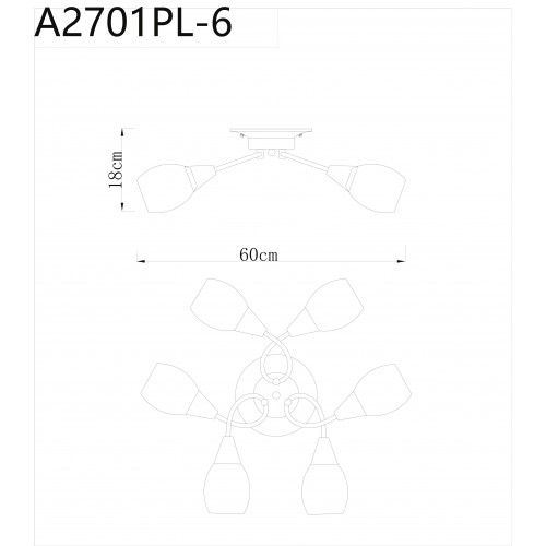 Светильник потолочный Arte Lamp PENNY A2701PL-6CC