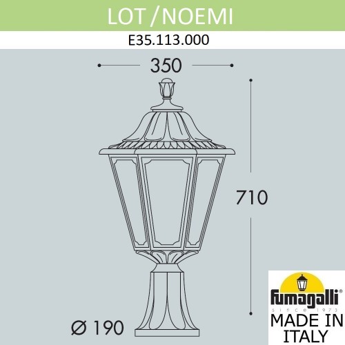 Ландшафтный фонарь  Fumagalli NOEMI E35.113.000.WXH27
