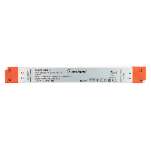 Блок питания ARV-SN48030-SLIM-PFC-B (48V, 0.63A, 30W) (Arlight, IP20 Пластик, 3 года)