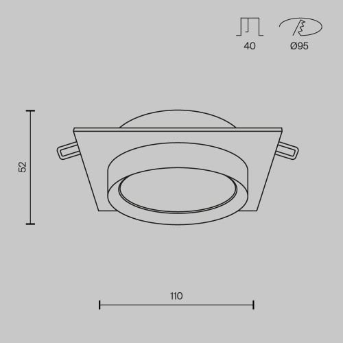 Встраиваемый светильник Maytoni Downlight Hoop DL086-GX53-SQ-W