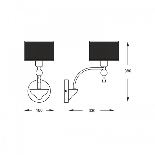 Бра Zumaline JEWELLERY W1550-01A-F4B3