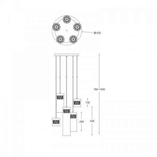 Люстра подвесная Zumaline GEM P0389-05D-F4AC