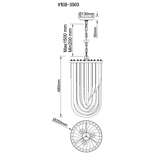 Люстра Garda Decor 91GH-3503