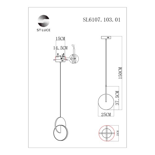 Светильник подвесной ST Luce Eclisse SL6107.103.01