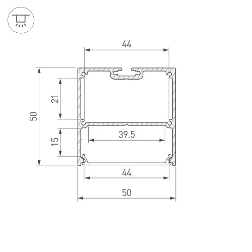 Профиль SL-LINE-5050-LW-2000 ANOD BLACK (Arlight, Алюминий)