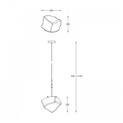 Подвесной светильник Zumaline ROCK P0488-01M-SEAC