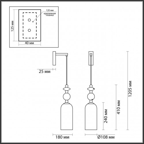 Бра Odeon Light CLASSIC CANDY 4861/1WA