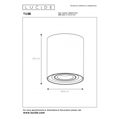 Спот Lucide TUBE 22952/01/02