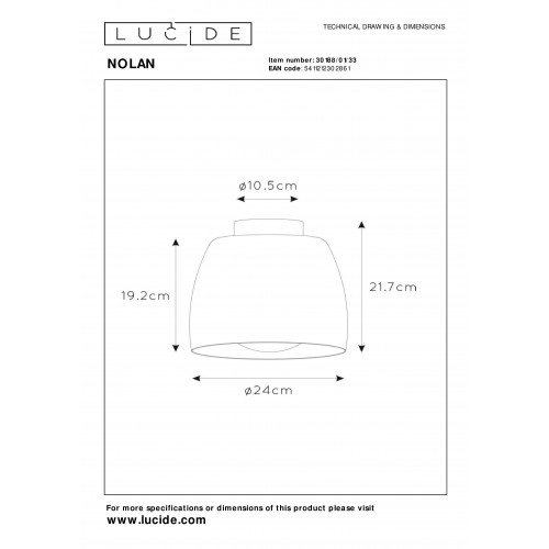 Потолочный светильник Lucide NOLAN 30188/01/33