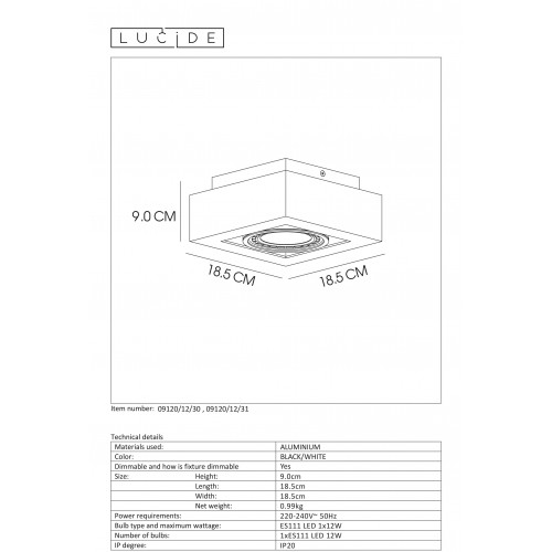 Спот Lucide ZEFIX 09120/12/31